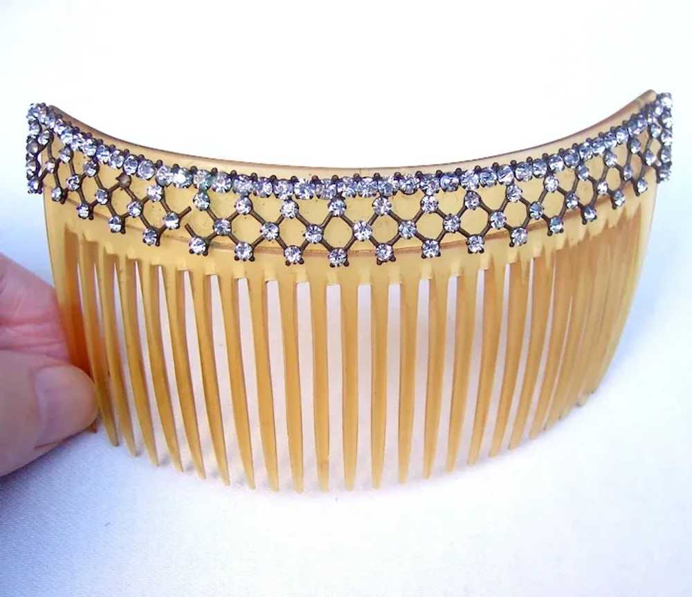 Edwardian rhinestone hair comb bridal hair access… - image 5