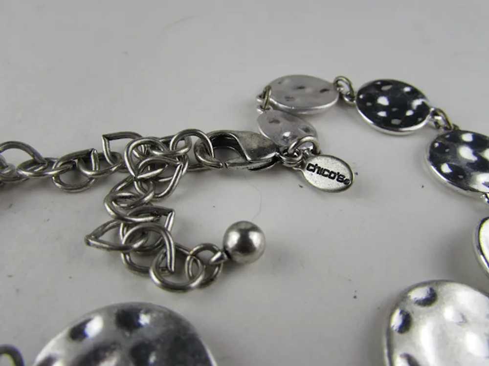 Chico Silver Tone Chain with  Textured Discs - image 11