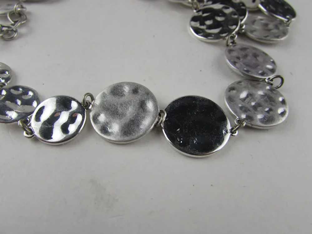 Chico Silver Tone Chain with  Textured Discs - image 12