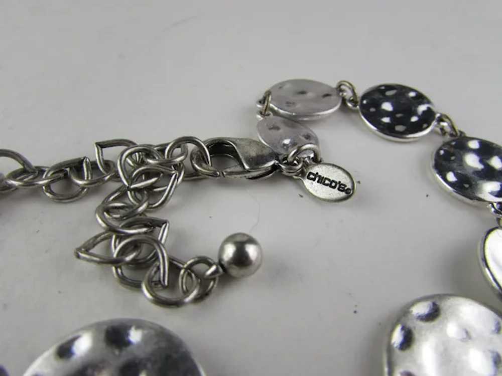 Chico Silver Tone Chain with  Textured Discs - image 8