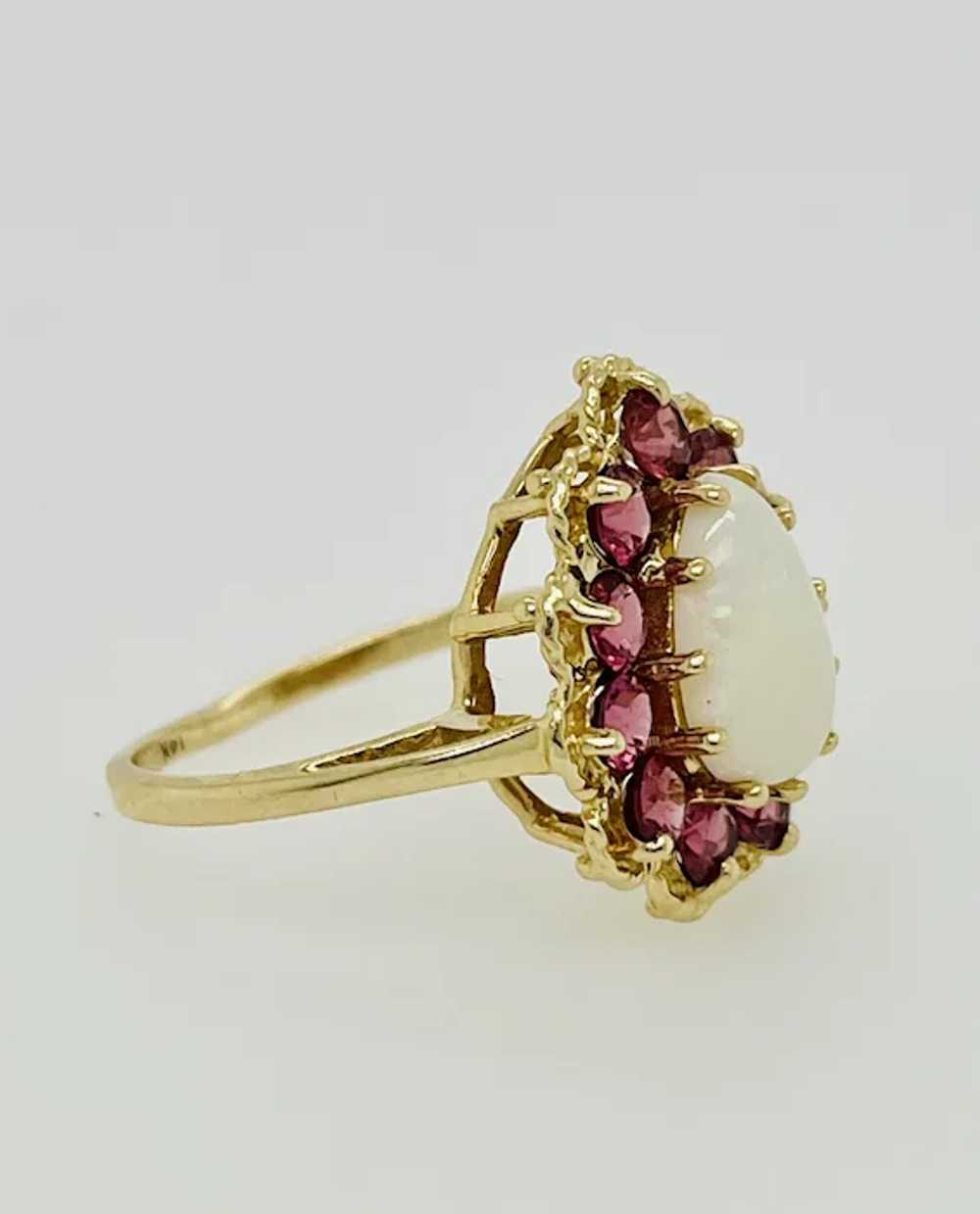 Vintage Pear Opal and Pink Tourmaline 14k Yellow … - image 4