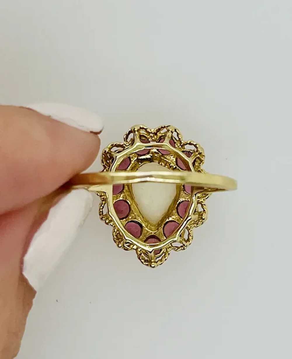 Vintage Pear Opal and Pink Tourmaline 14k Yellow … - image 5