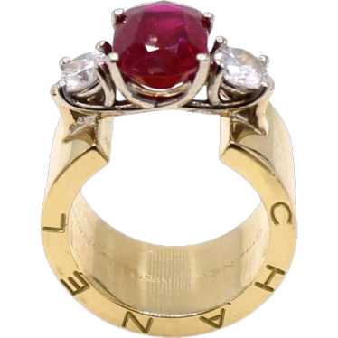 Chanel Paris Ruby Diamond Band Ring - image 1