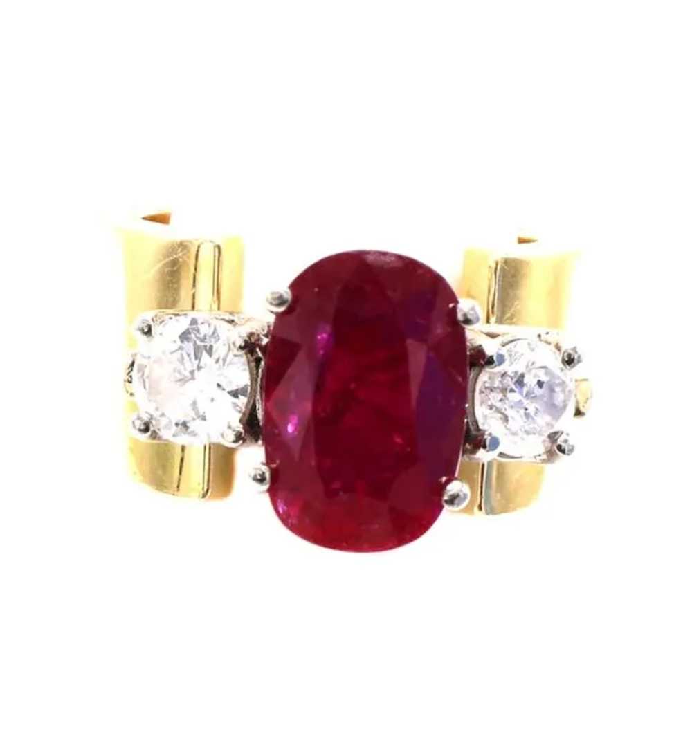 Chanel Paris Ruby Diamond Band Ring - image 2