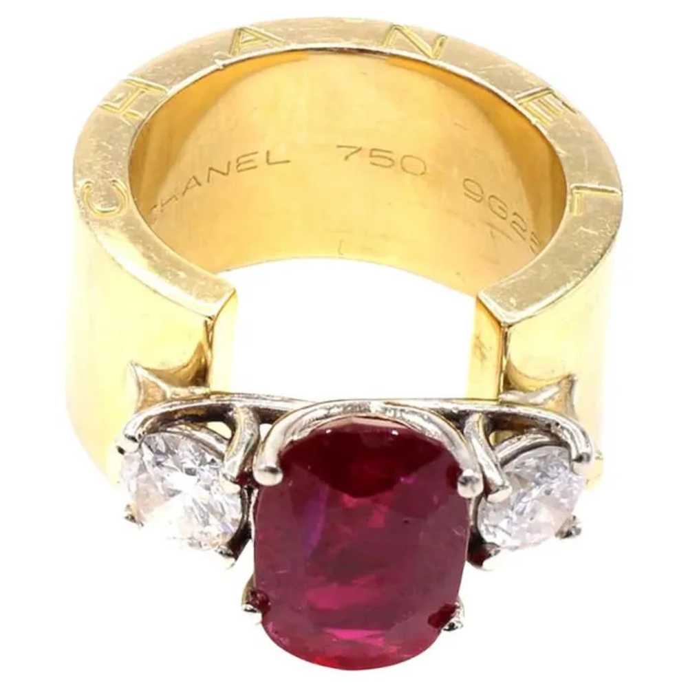 Chanel Paris Ruby Diamond Band Ring - image 3