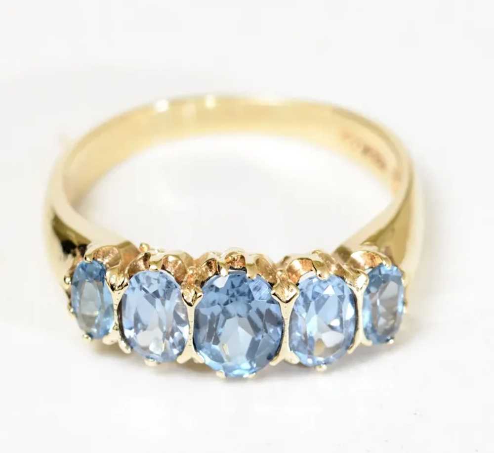 Vintage 9ct Gold Five Stone Classic Ring With Nat… - image 3