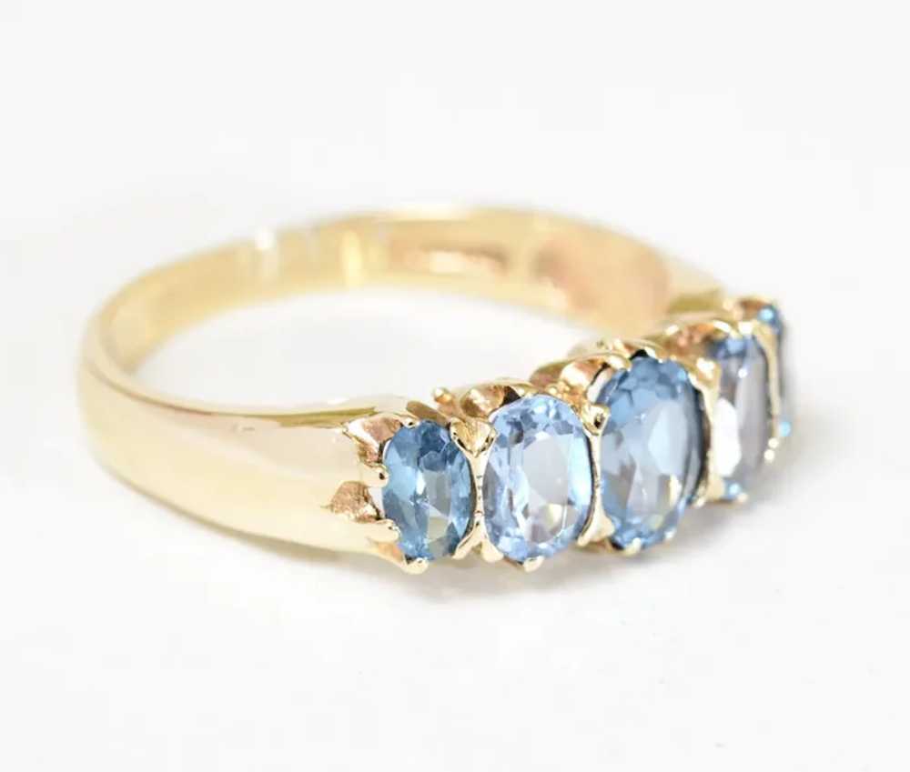 Vintage 9ct Gold Five Stone Classic Ring With Nat… - image 4