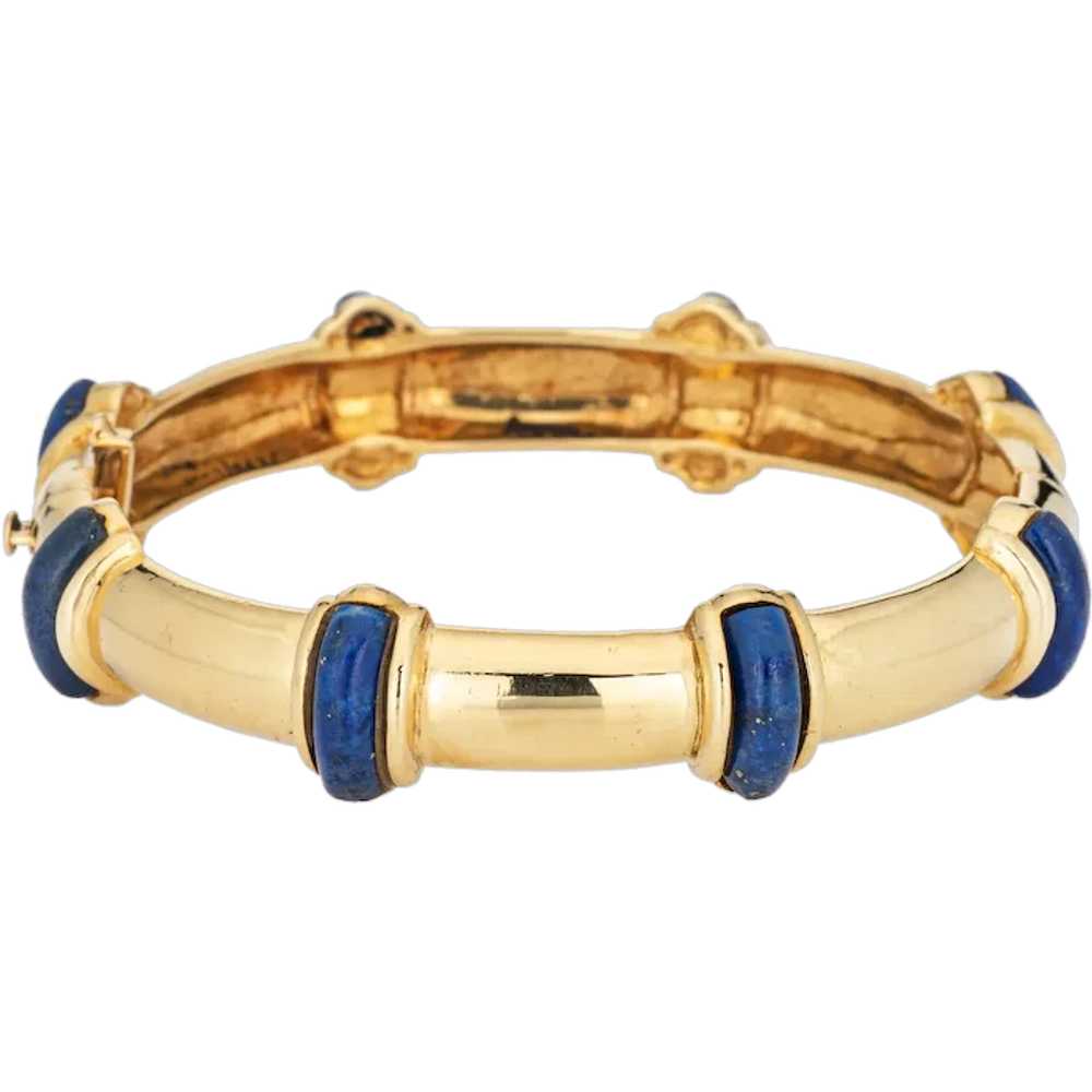 Vintage Tiffany & Co Bangle Bracelet Lapis Lazuli… - image 1