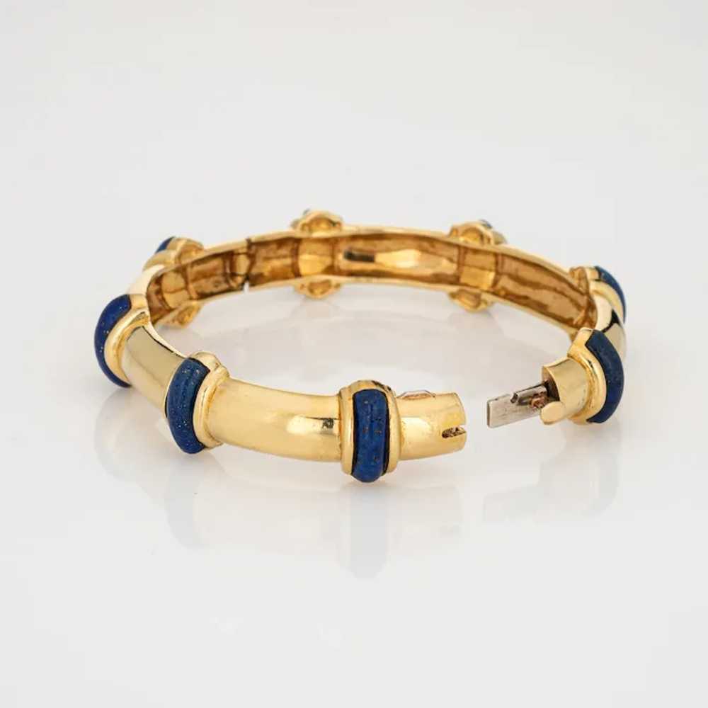 Vintage Tiffany & Co Bangle Bracelet Lapis Lazuli… - image 3