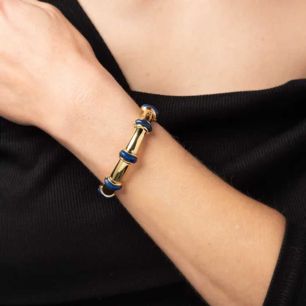 Vintage Tiffany & Co Bangle Bracelet Lapis Lazuli… - image 4