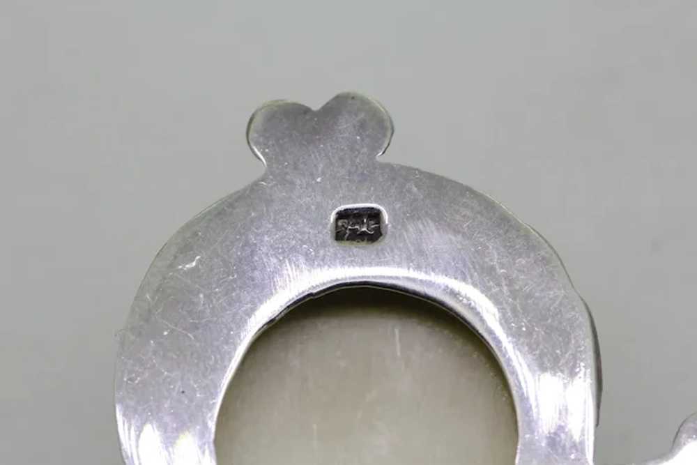 Large Sterling Silver Fixed Pendant Gemstone Neck… - image 5