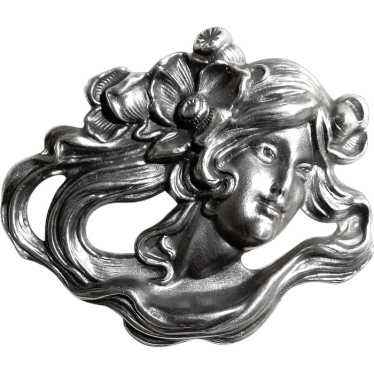 William Kerr Antique Sterling Art Nouveau Woman Pi