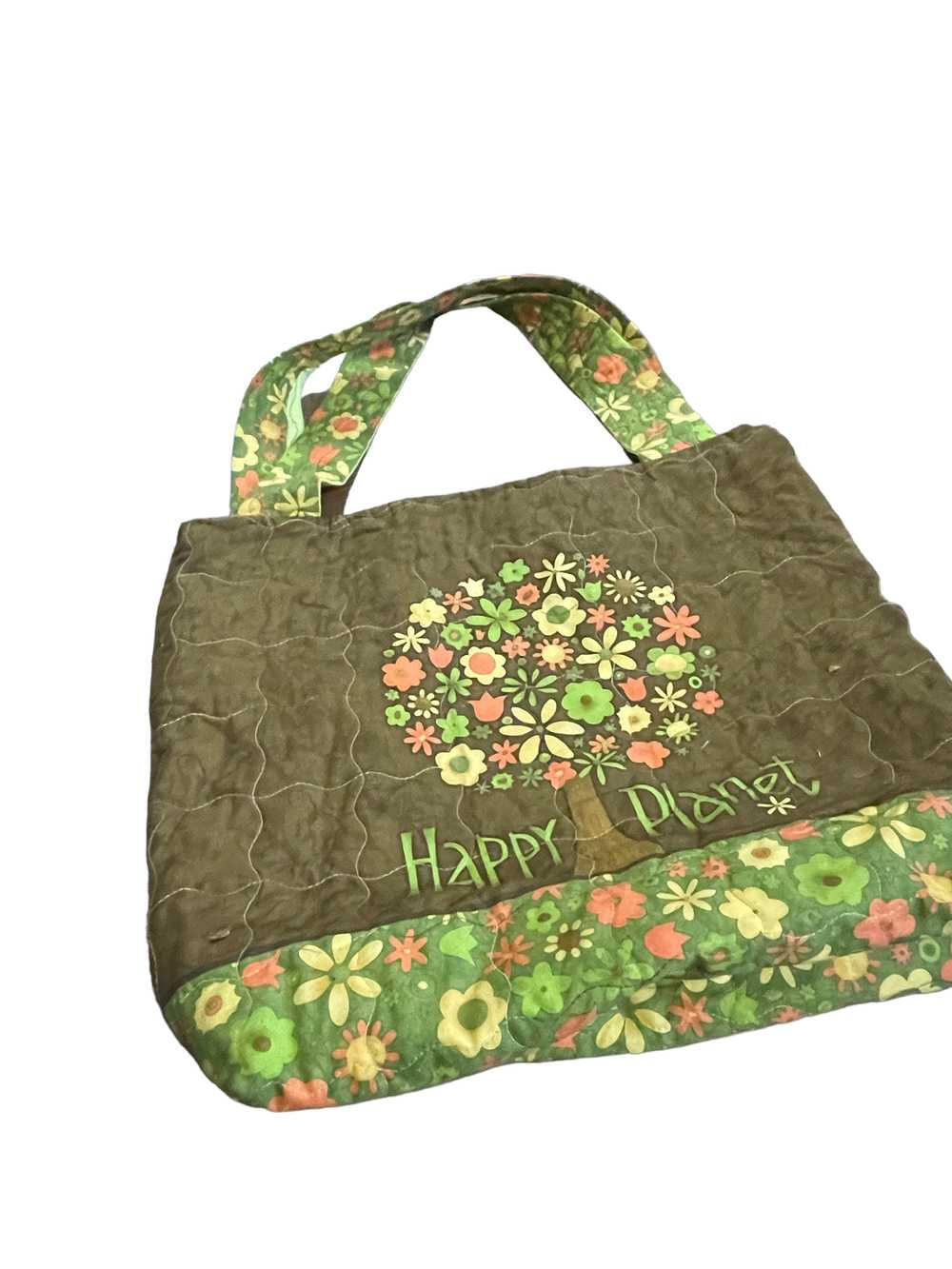 Happy Planet” handmade / homemade open top tote - image 4