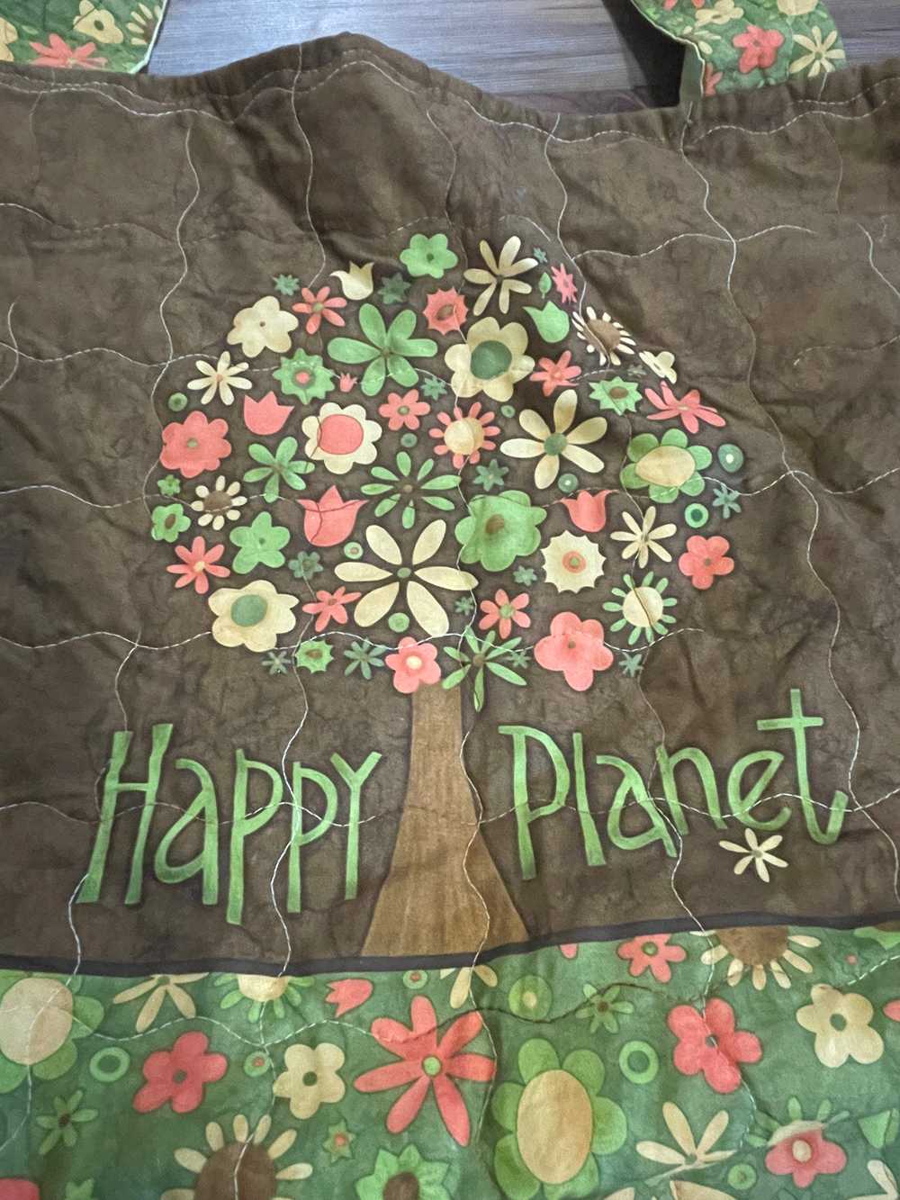 Happy Planet” handmade / homemade open top tote - image 8