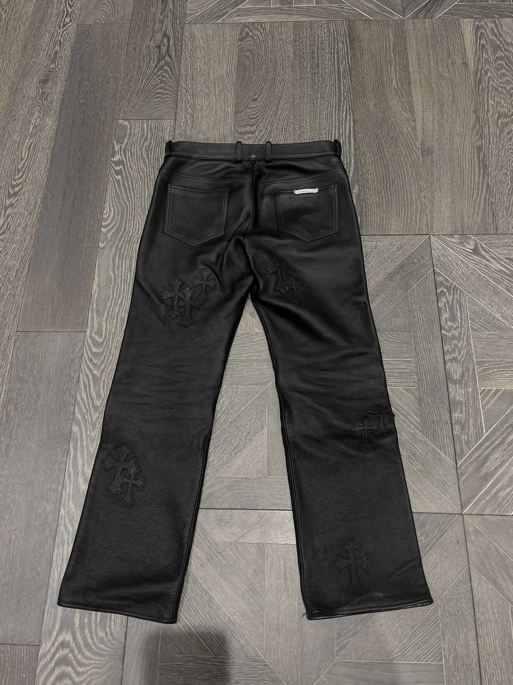 Chrome Hearts Cross Patch Leather Pants - image 8