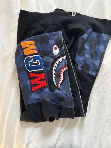 Bape Color Camo Shark Sleeveless Full Zip Hoodie