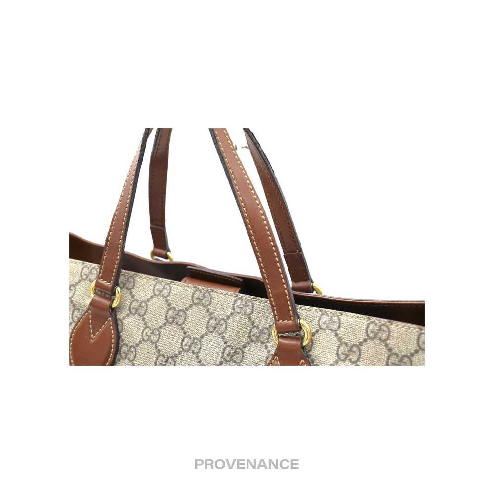 Gucci 🔴 Gucci Tote Bag - GG Supreme Canvas Brown - image 7