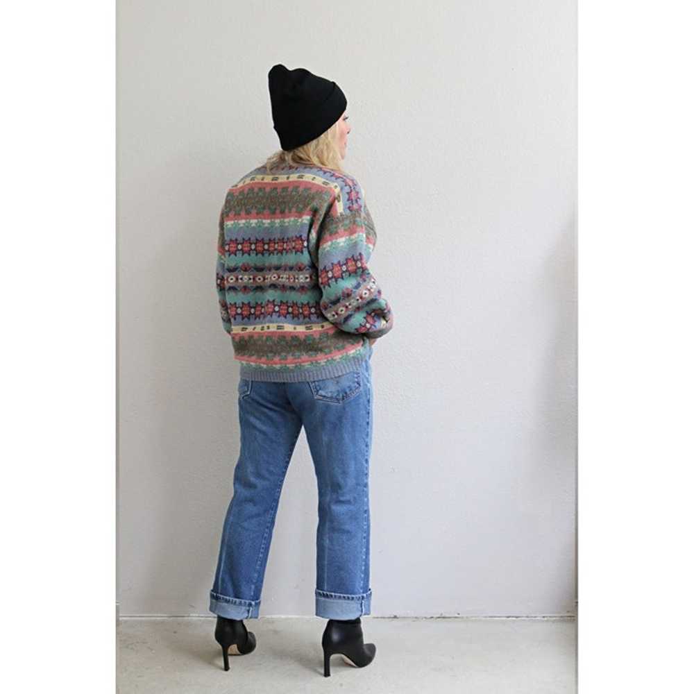 1990's Woolrich Hand Loomed Pastel Wool Sweater /… - image 5