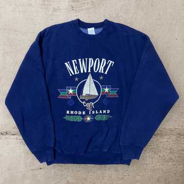 Vintage Blue Breezin Up NEWPORT RHODE ISLAND Sweatshirt Size M