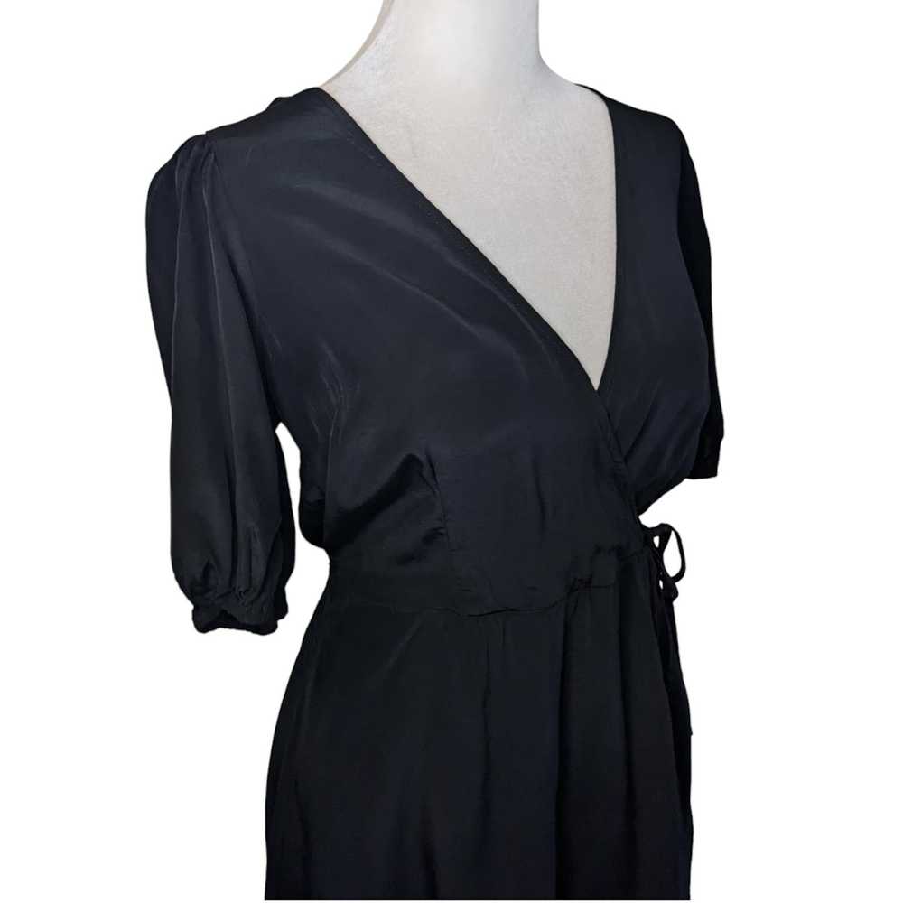 Other New Day Black Balloon Sleeve Faux Wrap Mini… - image 4