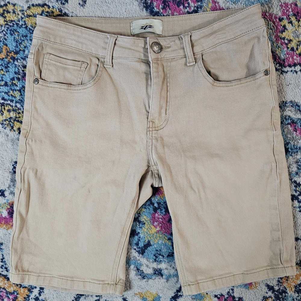 Designer ZLZ Denim Khaki Shorts 31W Casual - image 2