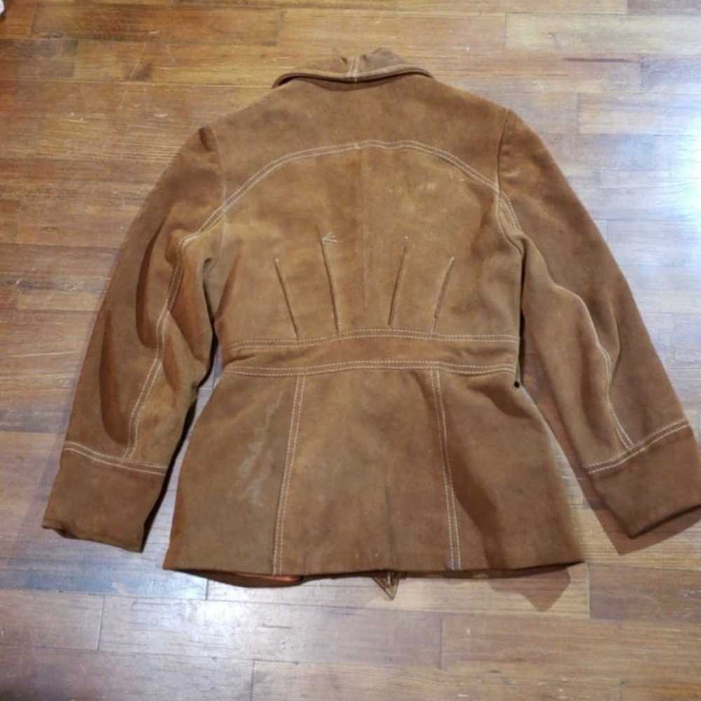 Vintage Leather Coat Jacket 70’s Boho Dream - image 4