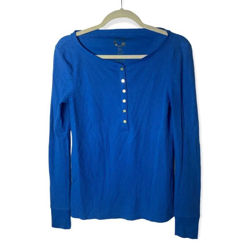 Other C. Wonder SZ M blue long sleeve ribbed top - image 2