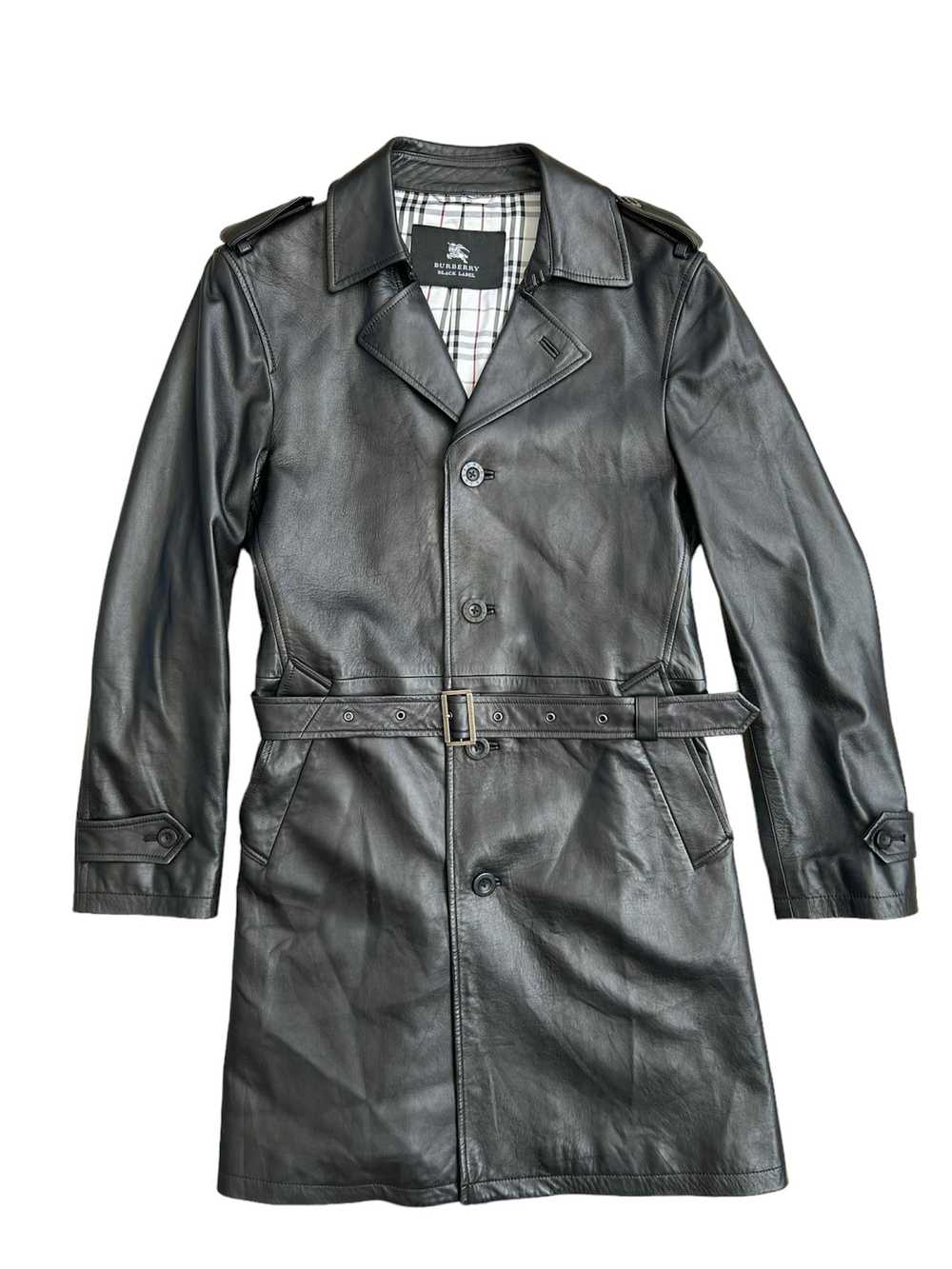 Burberry × Leather Jacket Burberry Black Label Sh… - image 2