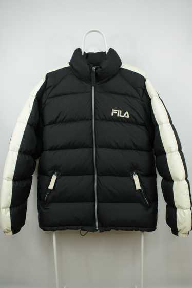 Womens Fila Sport Puffy Puffer Vest Small Black Wet Look Shiny