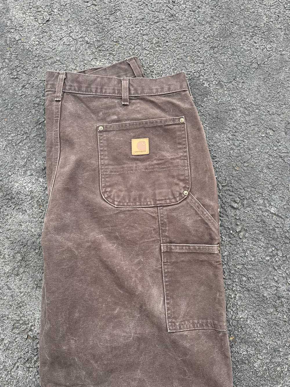 Carhartt Vintage Brown faded distressed Double Kn… - image 5