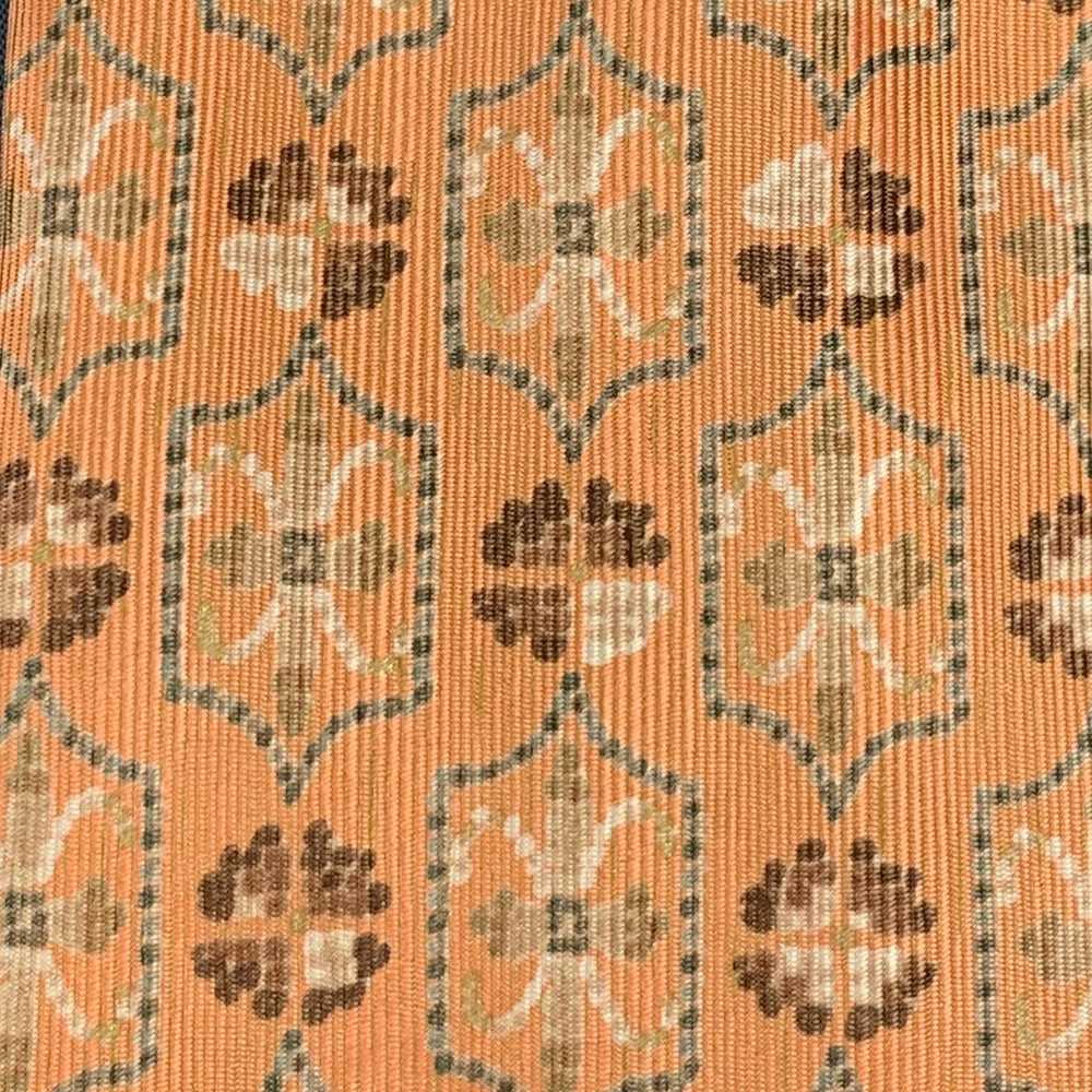 Ermenegildo Zegna Orange Beige Abstract Silk Tie - image 3