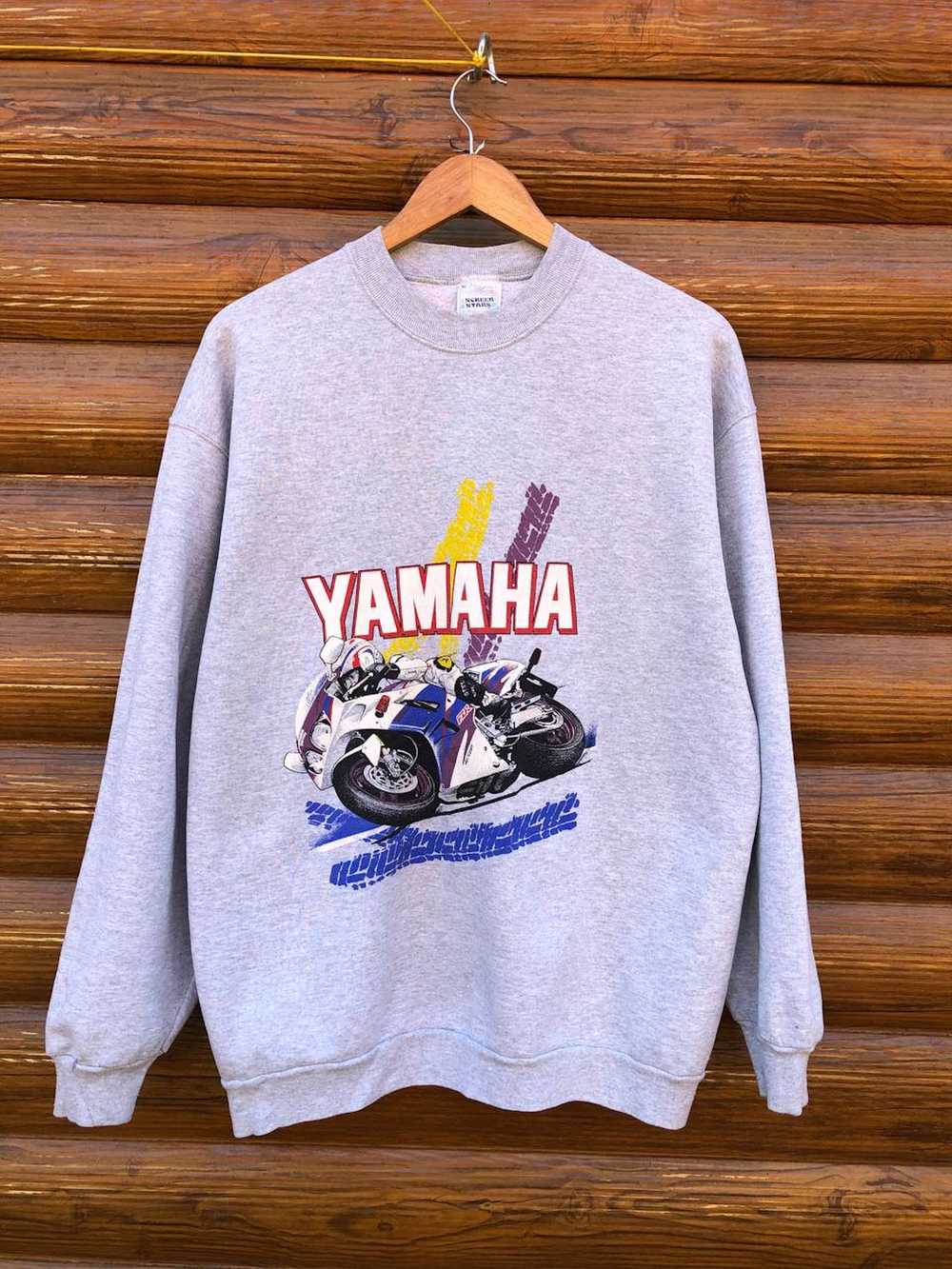 Vintage 90s Yamaha Racing Team Big Logo Half Zip Sweatshirt Jumper