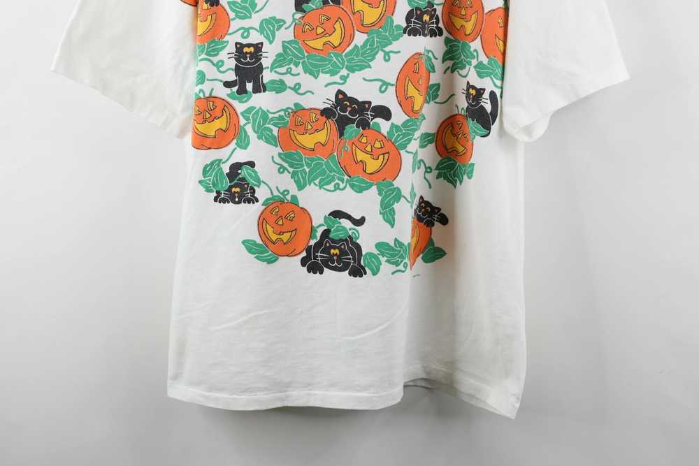 Vintage Vintage Halloween Black Cat Pumpkin Short… - image 3