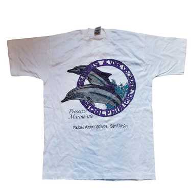 Vintage 90s Single Stitch Dolphin San Diego Calif… - image 1