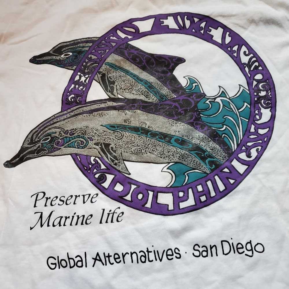 Vintage 90s Single Stitch Dolphin San Diego Calif… - image 7