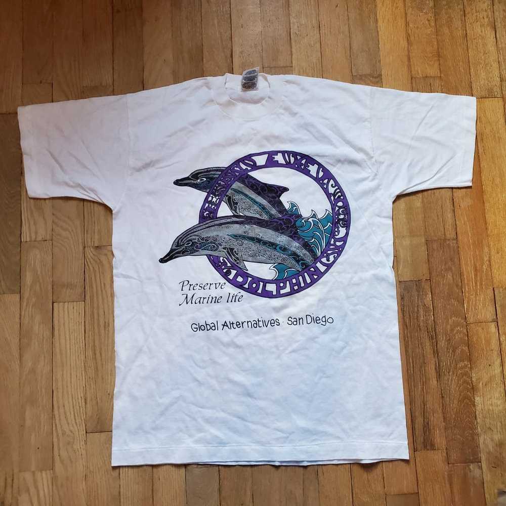 Vintage 90s Single Stitch Dolphin San Diego Calif… - image 8