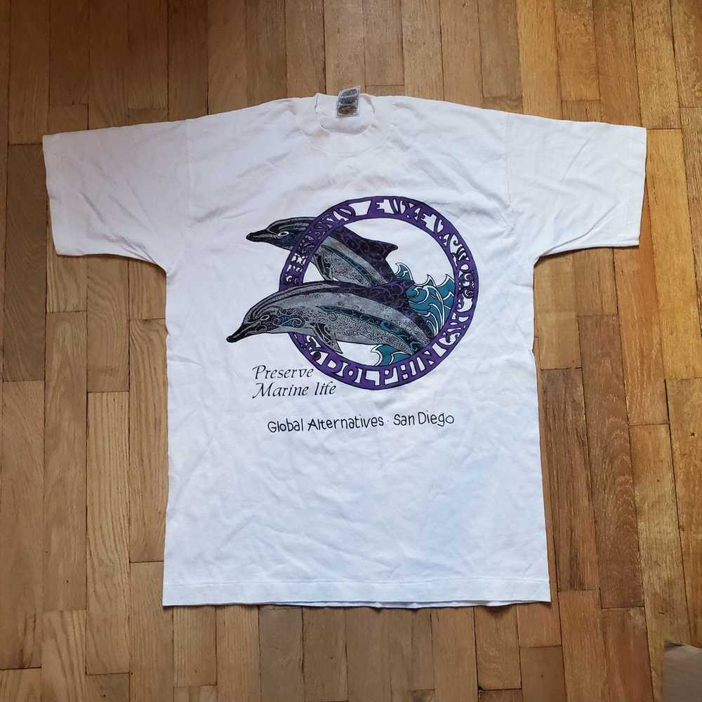 Vintage 90s Single Stitch Dolphin San Diego Calif… - image 9