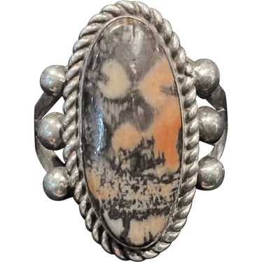 Sterling Silver and Petrified Wood Vintage Ring