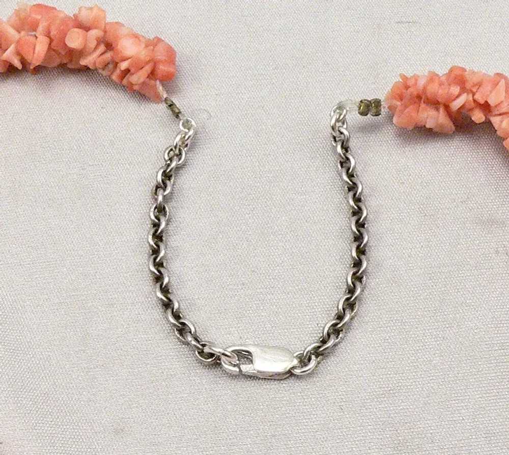 Vintage Coral Chip 3 Strand Twist Beaded Necklace… - image 3