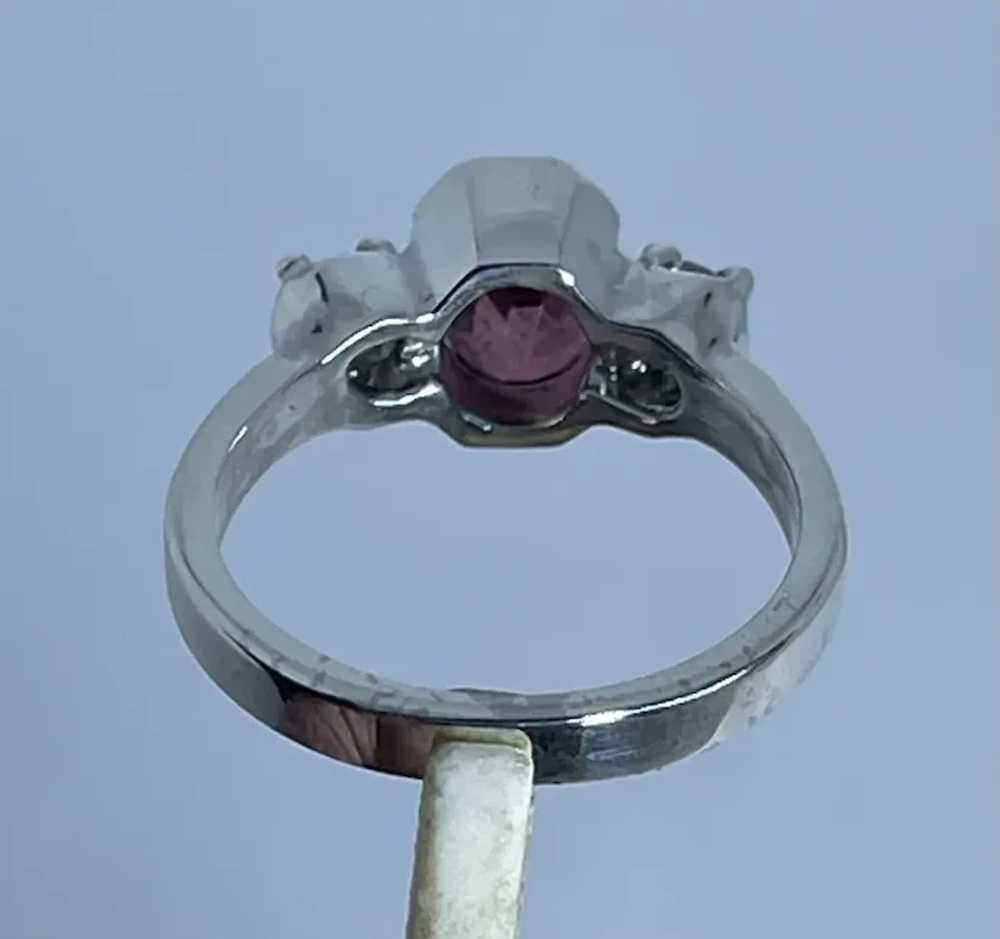 14k Pink Tourmaline and Sapphire Ring, free resize - image 5