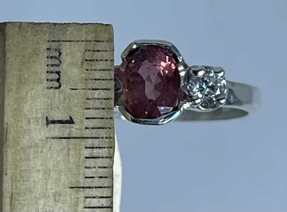 14k Pink Tourmaline and Sapphire Ring, free resize - image 7