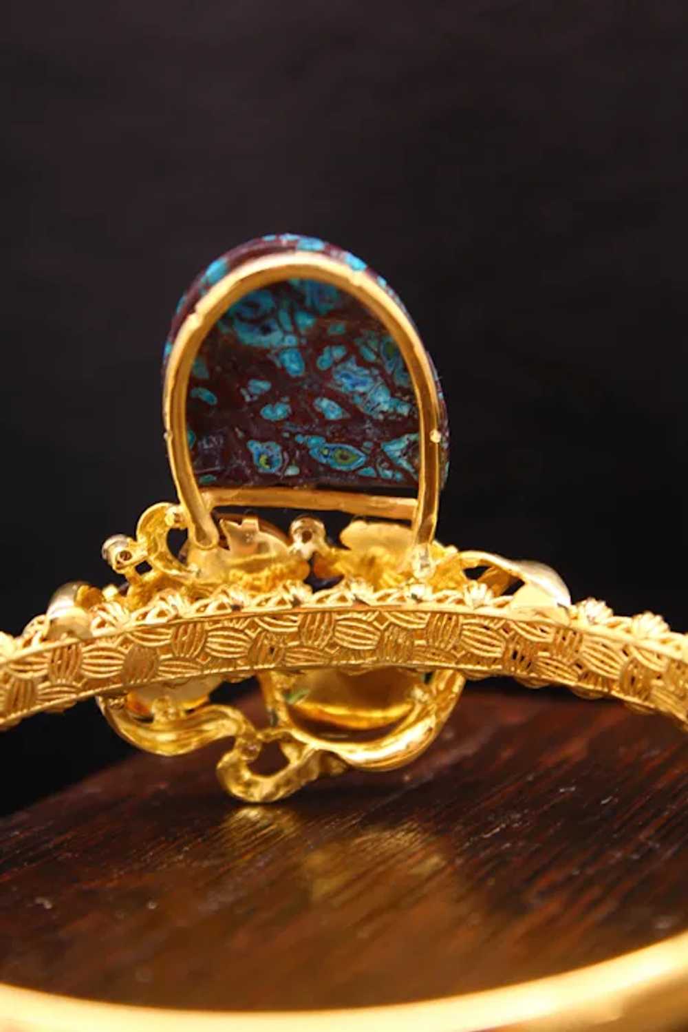 Color Multi-gems 14k Gold Bangle Turquoise. - image 3