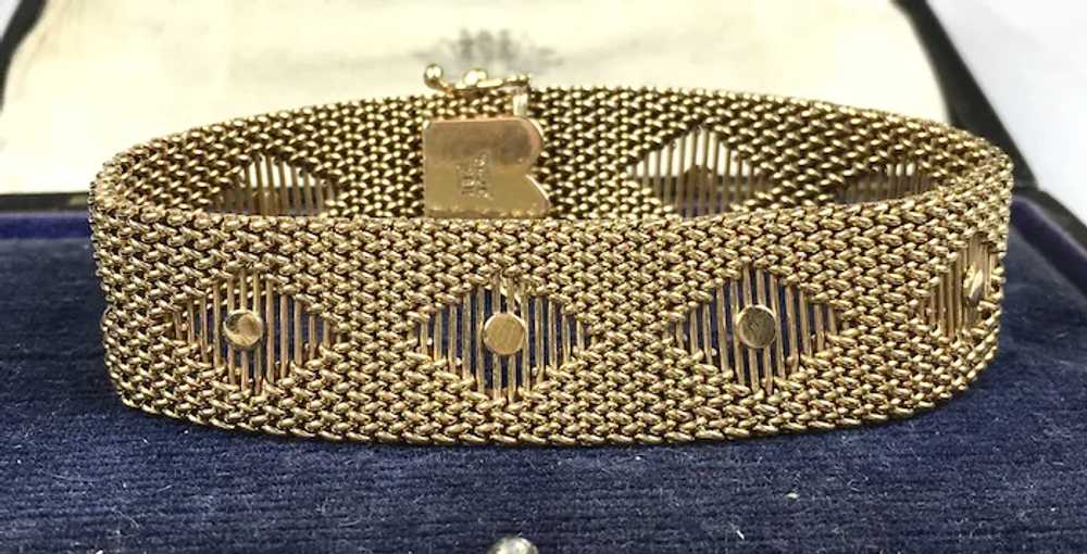 Exceptional Heavy Retro 18K Gold Link Bracelet - image 6