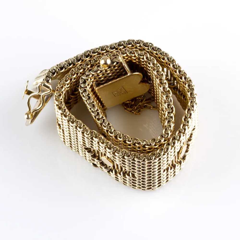 Exceptional Heavy Retro 18K Gold Link Bracelet - image 7