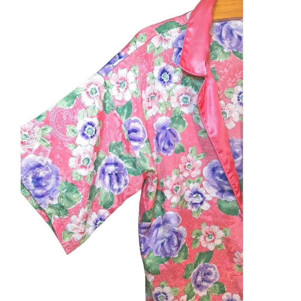 Vintage 90s VS Floral Embossed Satin Sleep Shirt … - image 4