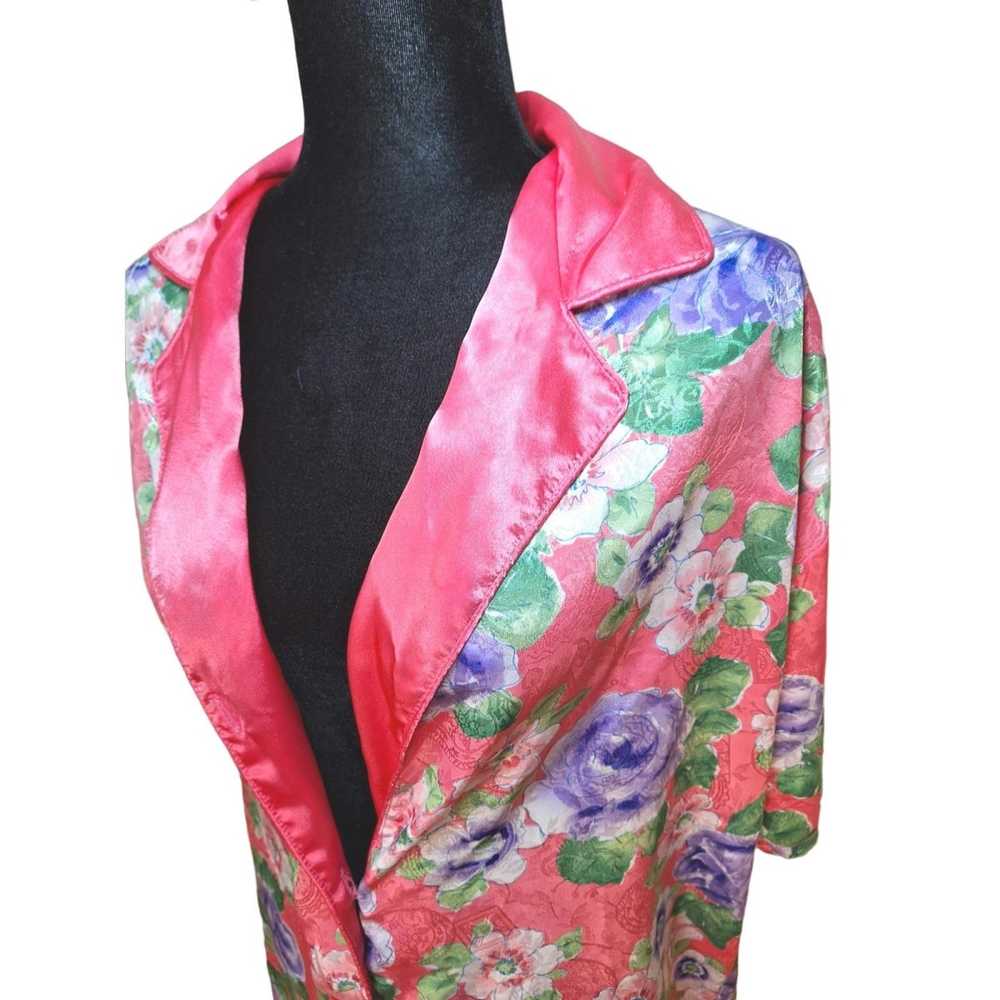 Vintage 90s VS Floral Embossed Satin Sleep Shirt … - image 6