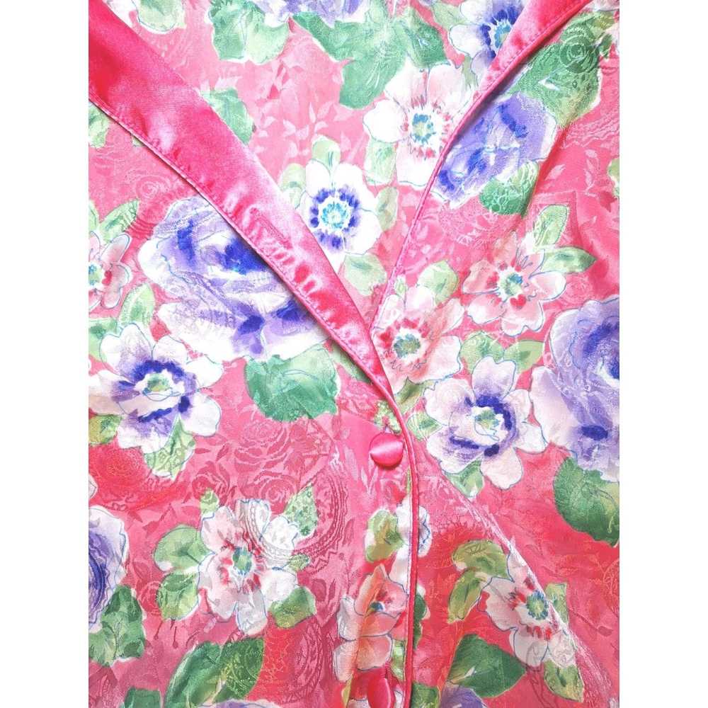 Vintage 90s VS Floral Embossed Satin Sleep Shirt … - image 7