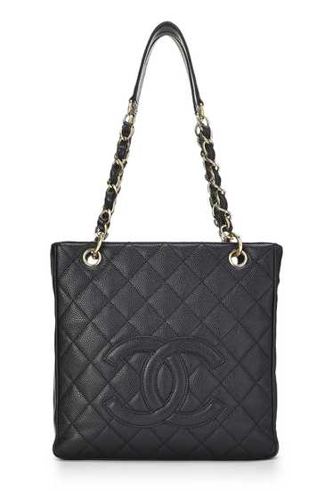 Black Quilted Caviar Petite Shopping Tote (PST)
