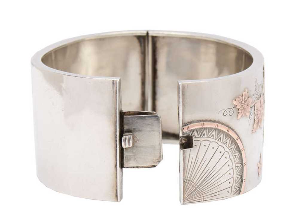 Aesthetic Movement Gold & Silver Wide Bangle - image 6