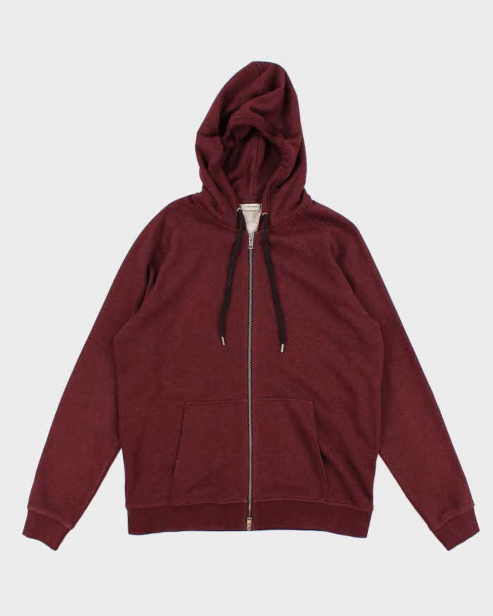 Mens J Lindeberg Zip Up Burgundy Hoodie - XL